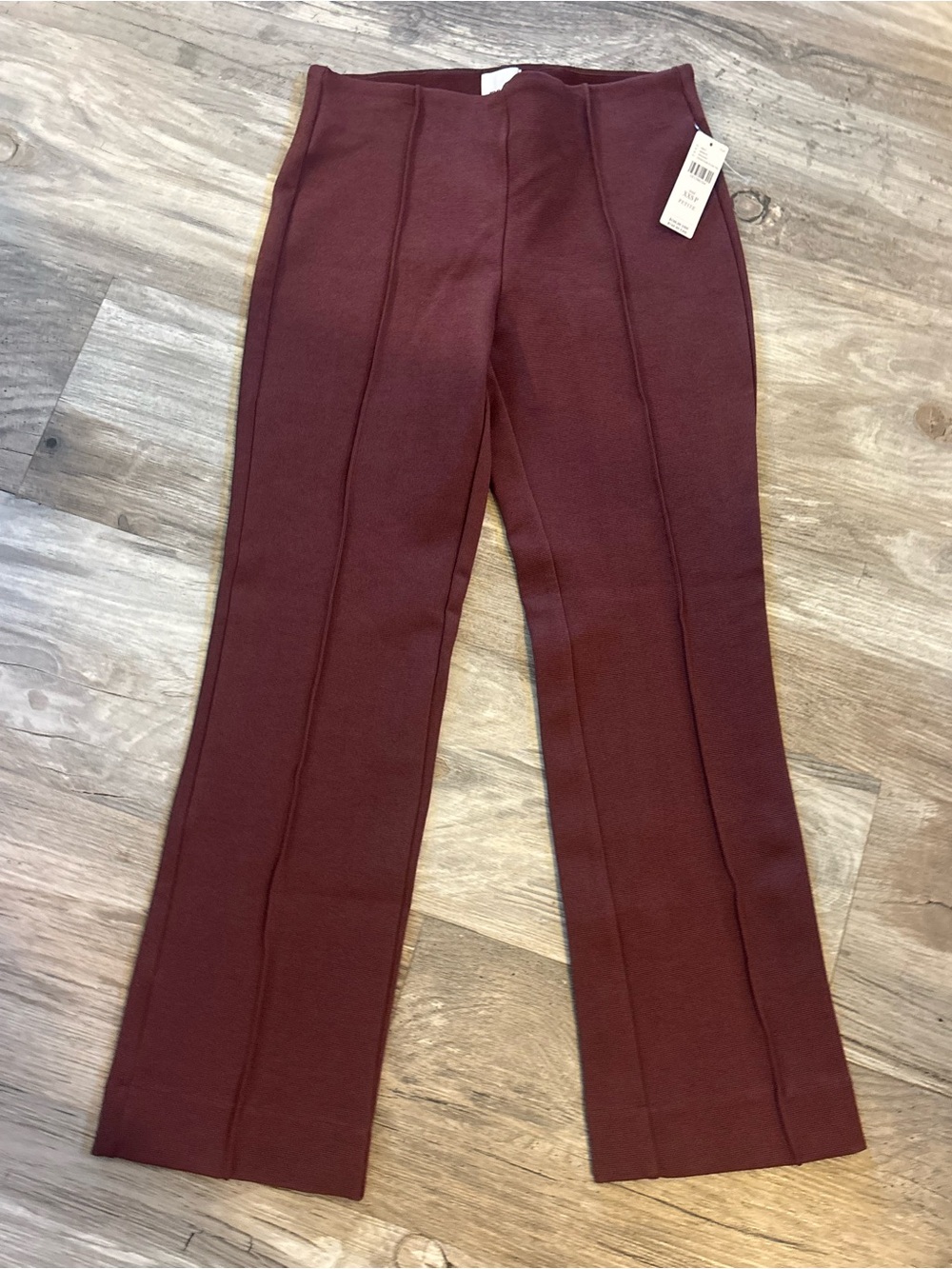 NEW Anthropology Maeve Seam-Front Knit Pants - Burgundy size xxsmall petite